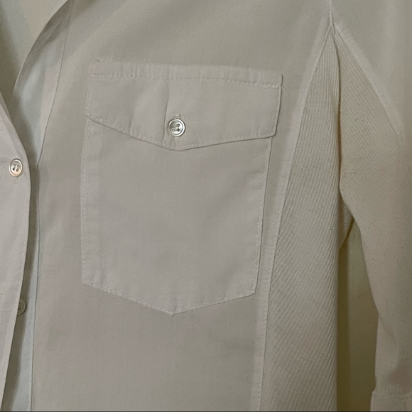 James Perse Slub Side Panel Button Front Shirt in White Size 2 - Picture 8 of 9